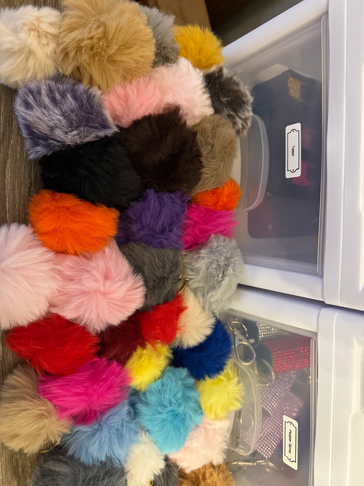 Round puff keychain