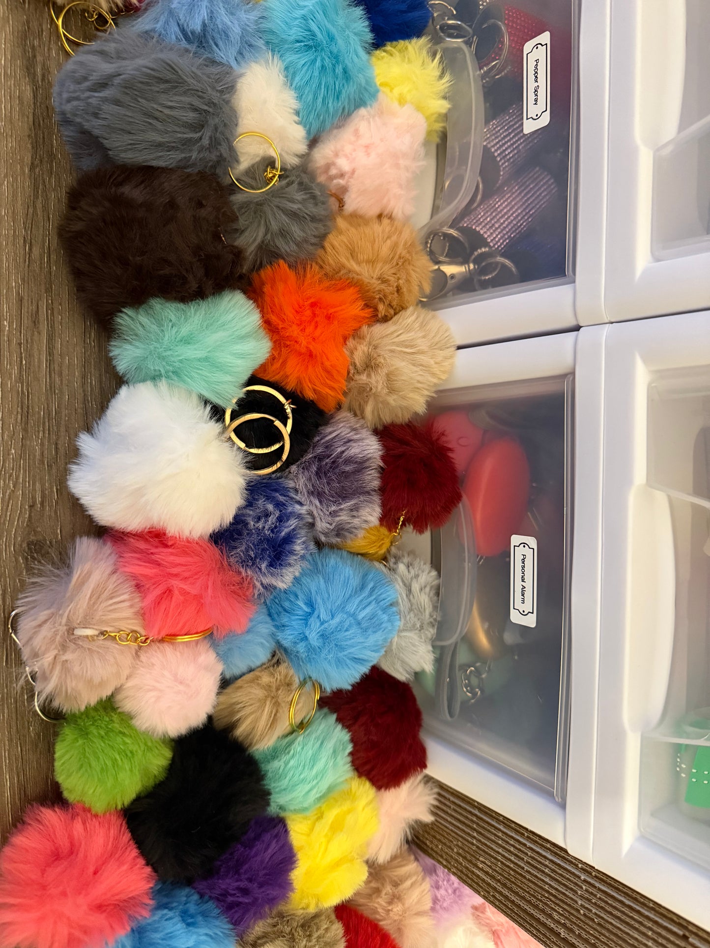 Round puff keychain