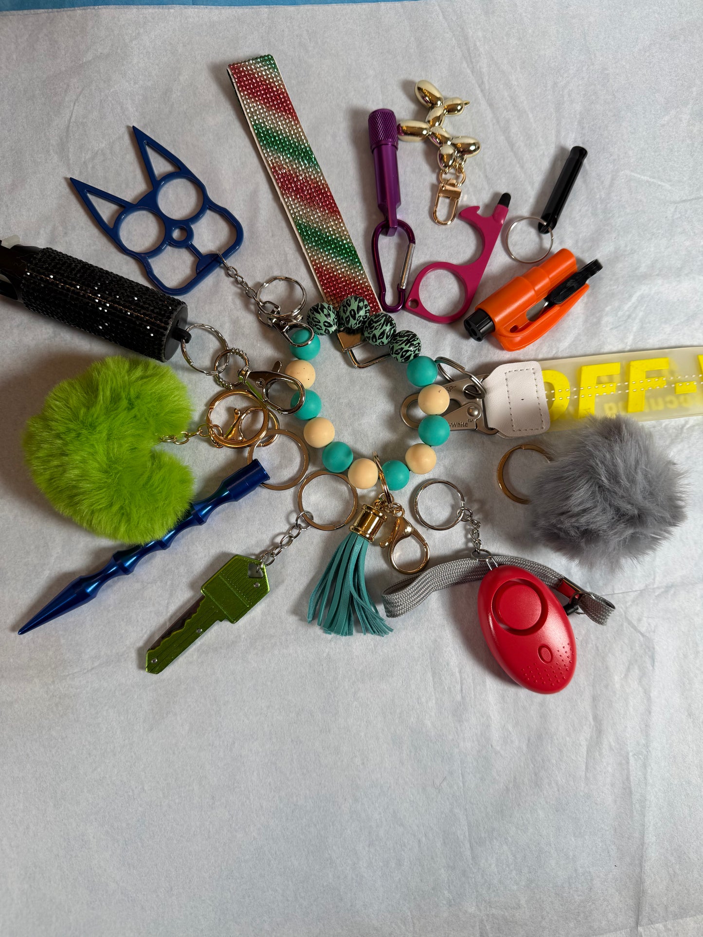 15 piece safety keychain set