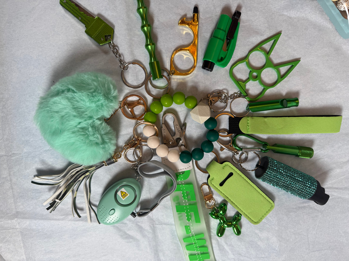 15 piece safety keychain set