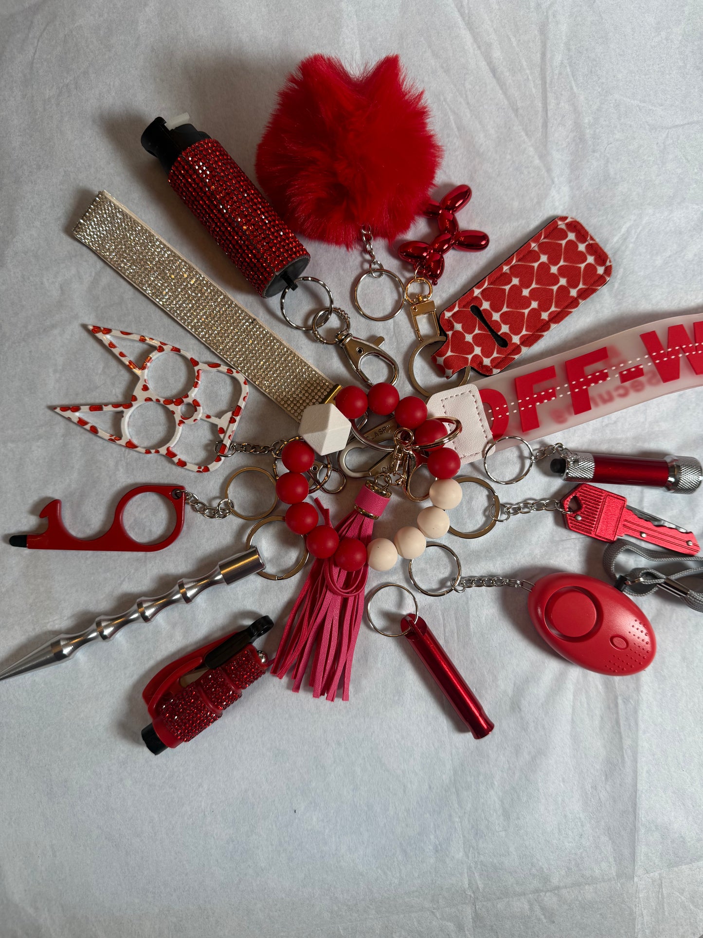 15 piece safety keychain set