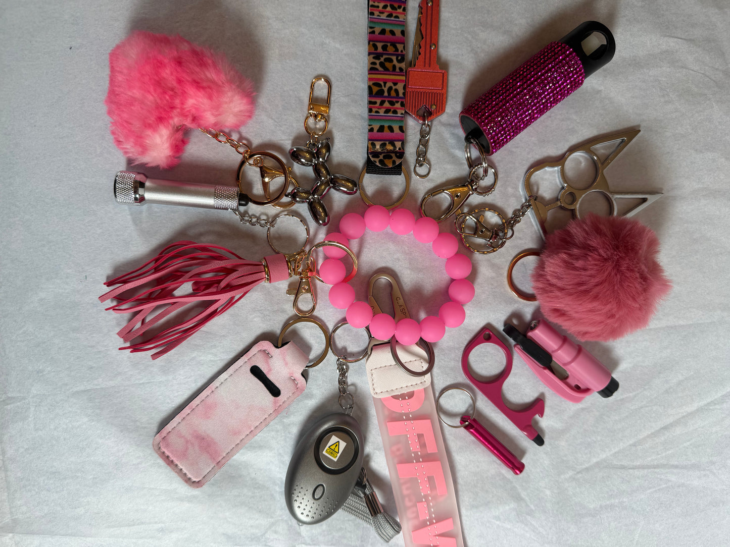 15 piece safety keychain set