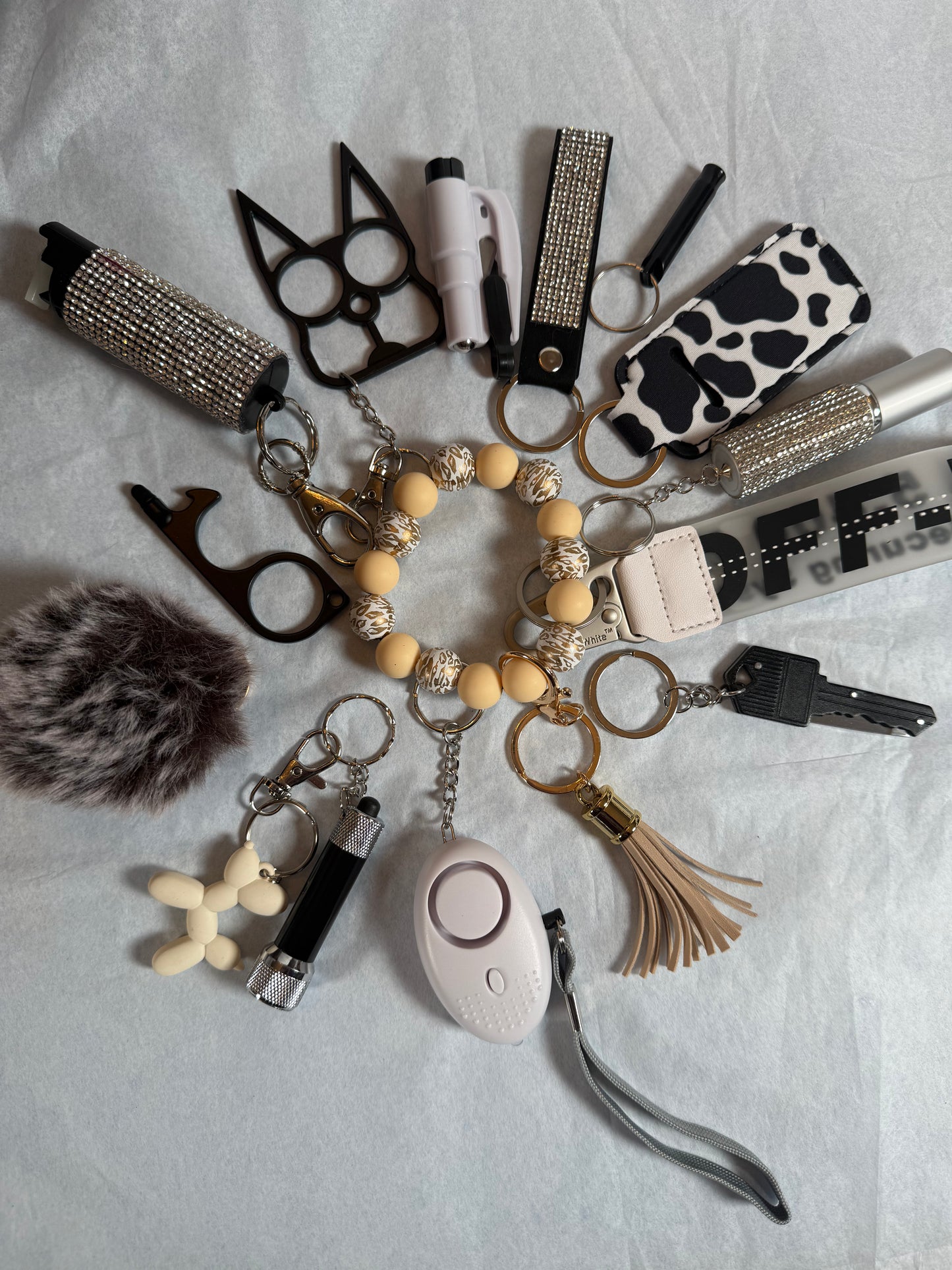 15 piece safety keychain set