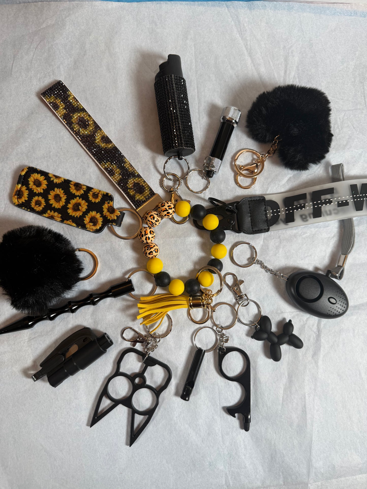 15 piece safety keychain set